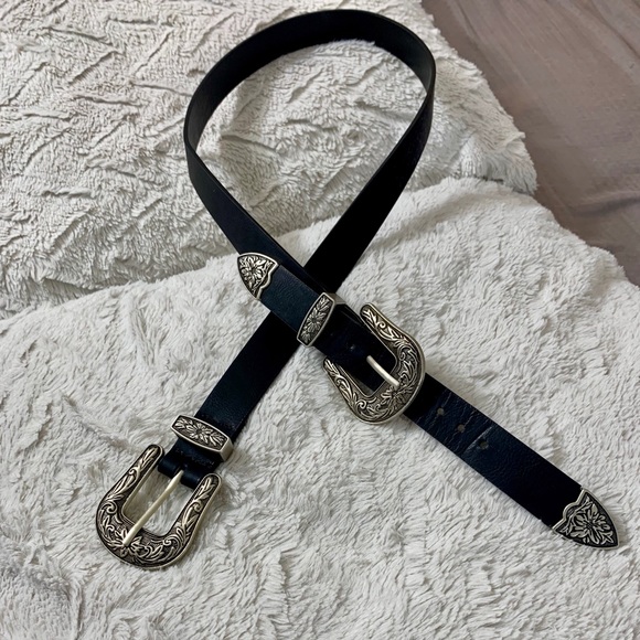 Forever2 Faux Leather Double Buckle Hip 